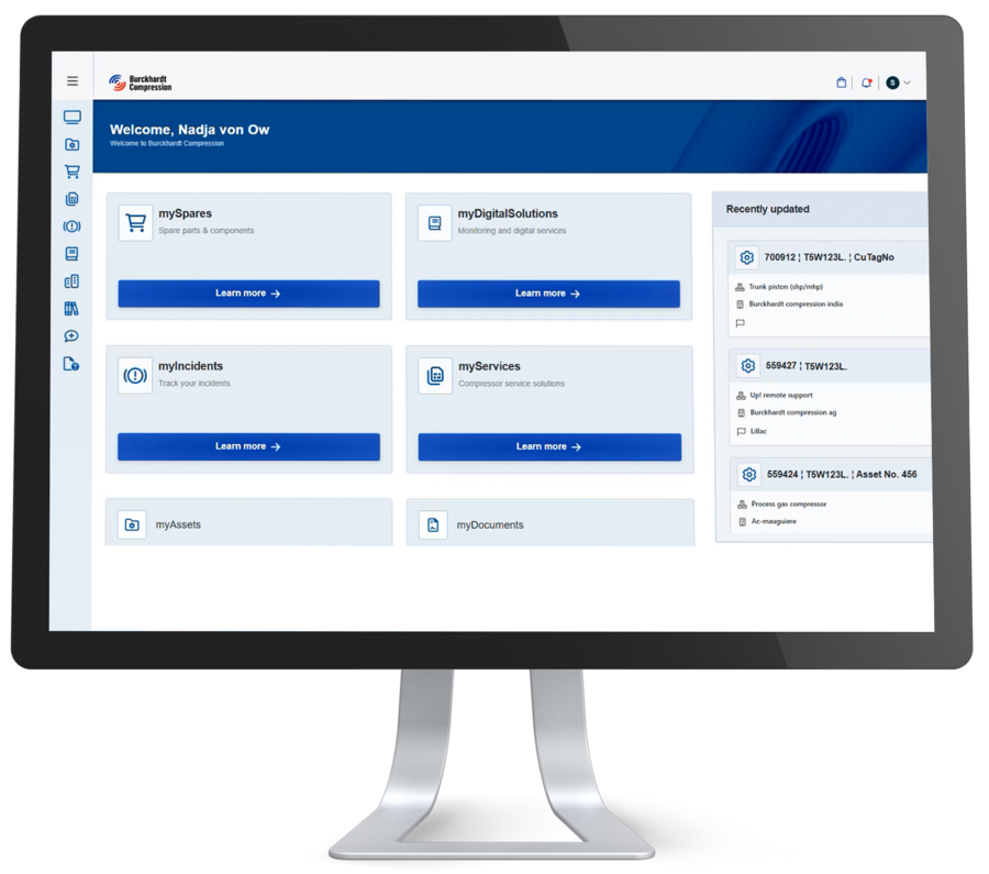 Welcome screen customer portal