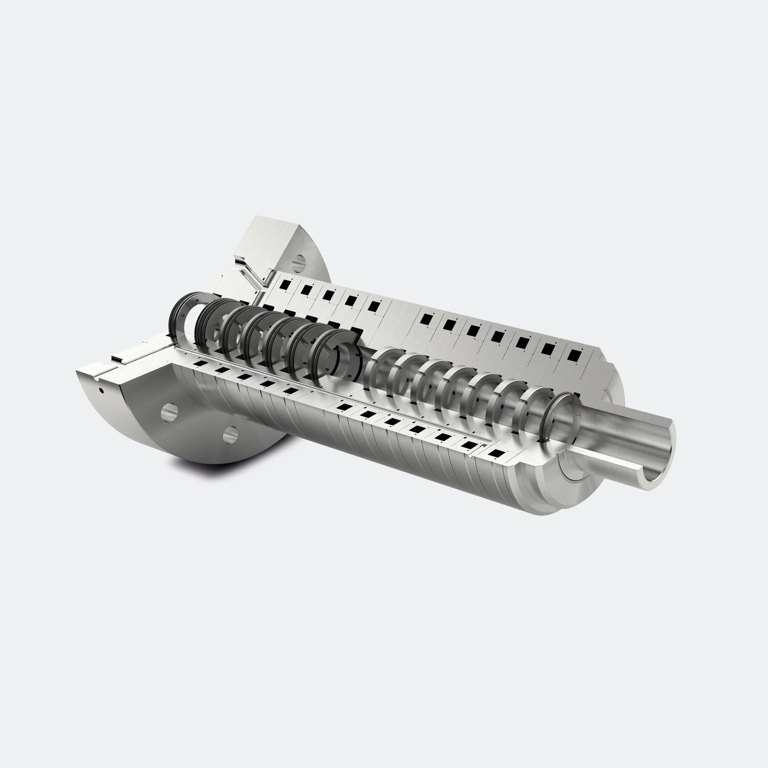 Quarter-cut of rod sealing solution