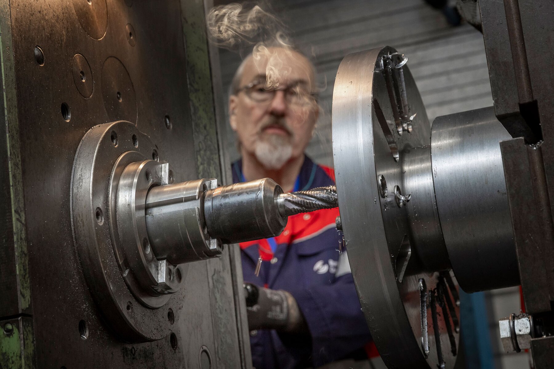 Drilling holes in compressor component