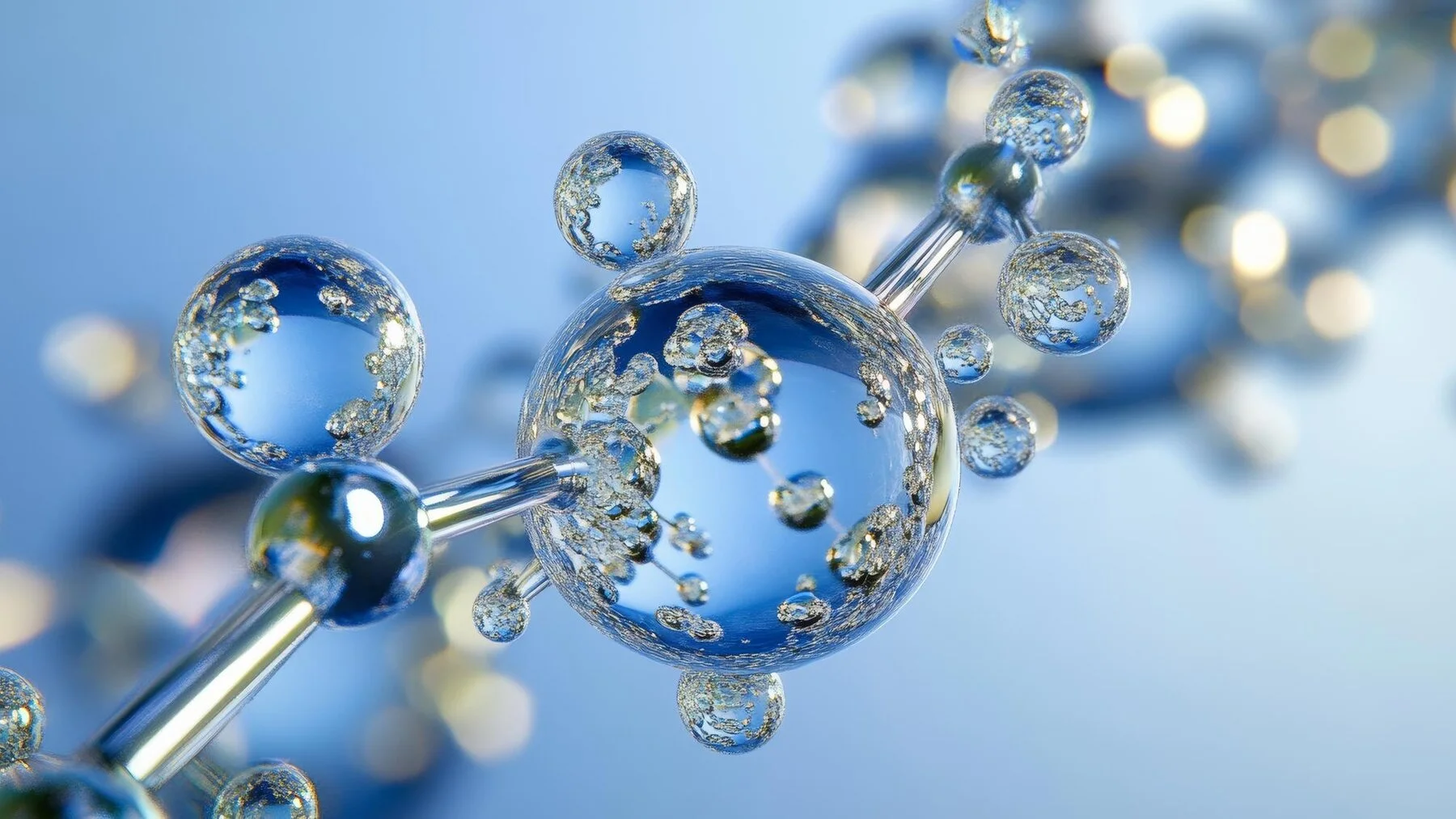 Visualization of gas elements like hydrogen or oxygen