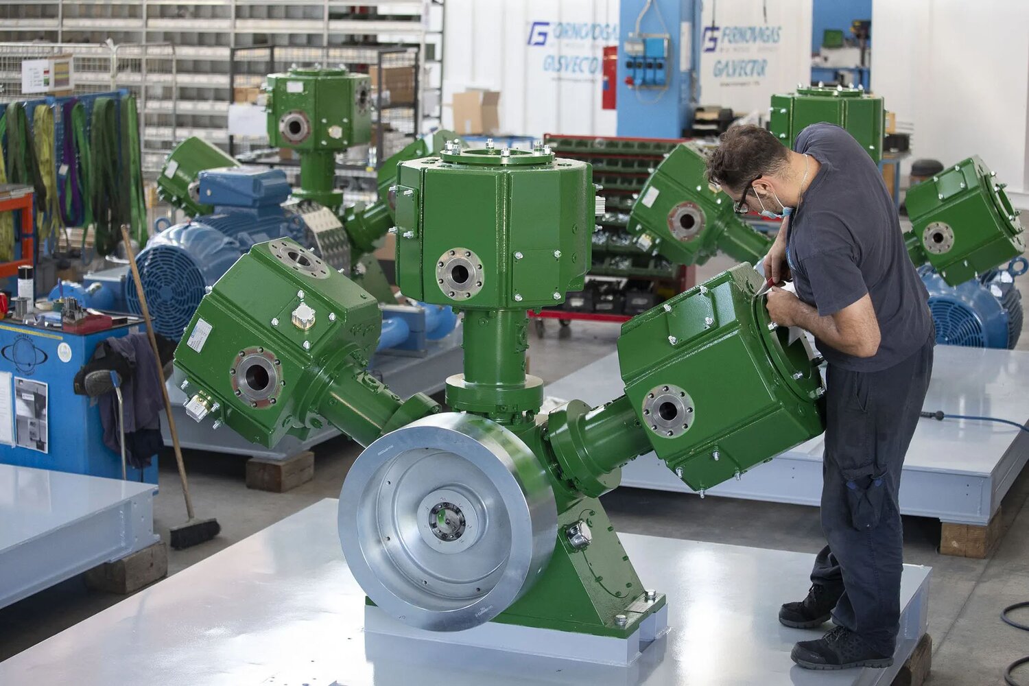 Fornovo bio gas compressor at workshop in Italy
