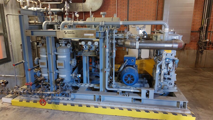 Compressor skid in operation at Arxada