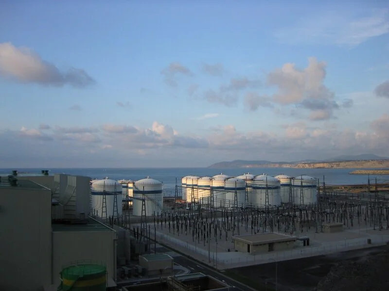 Ariel view of LNG terminal in Bilbao