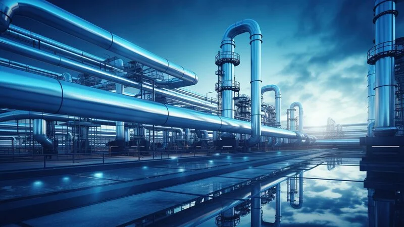 Hydrogen power plant steel tank and pipes