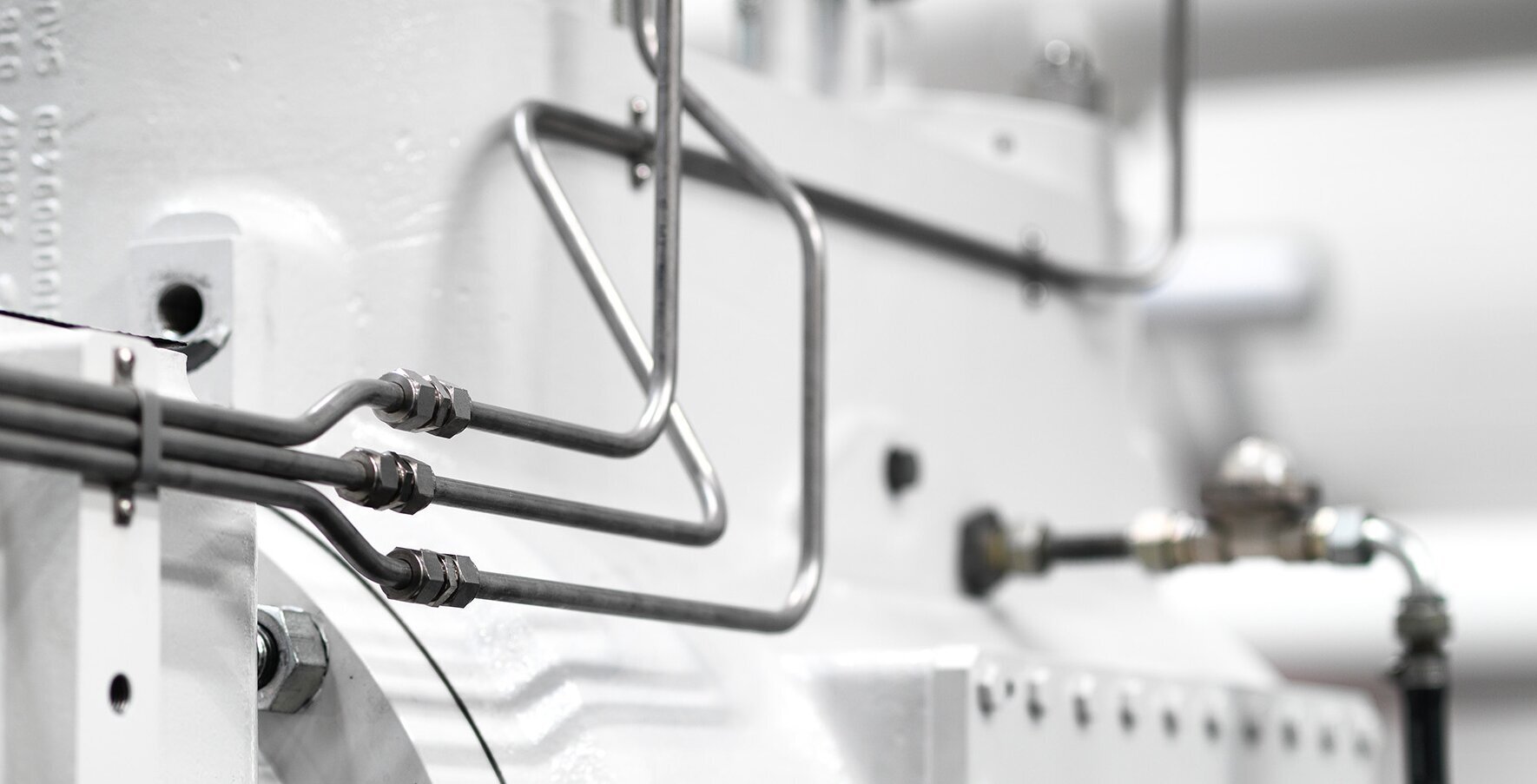 cut out showing piping of cooling system