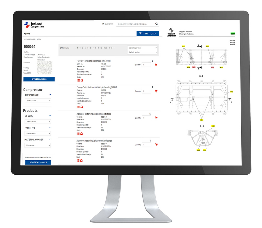 screenshot customer portal