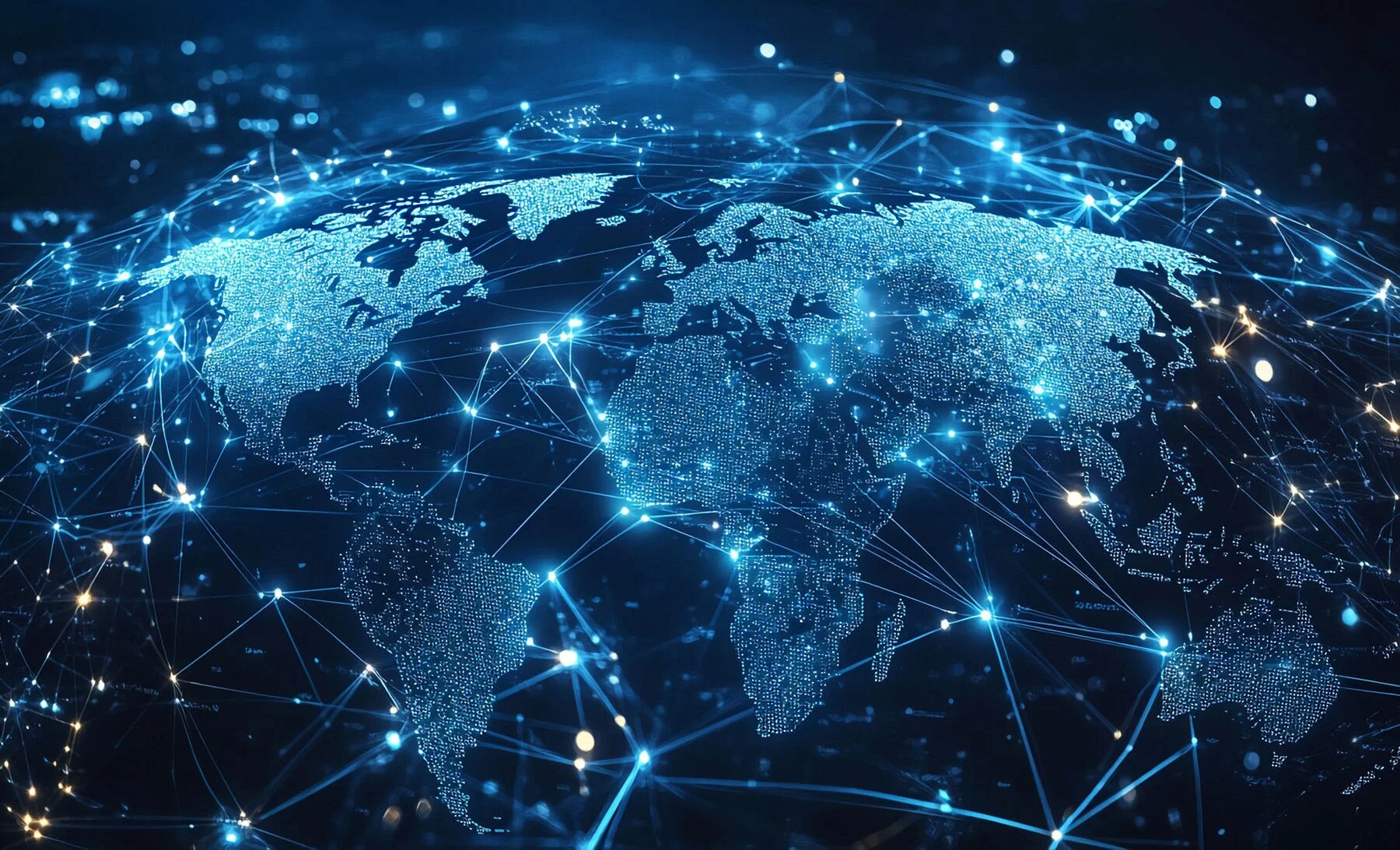 Digital map showing connecting lines and dots