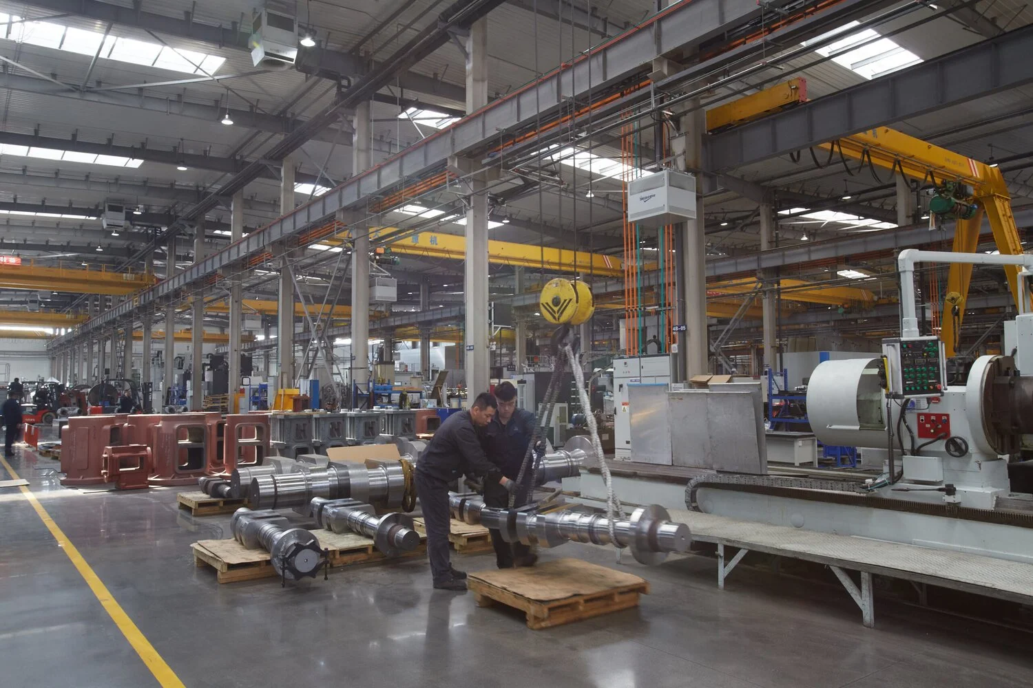 Engineer working on compresssor at Shenyang Yuanda Compressor plant Engineer working on compresssor at Shenyang Yuanda Compressor plant