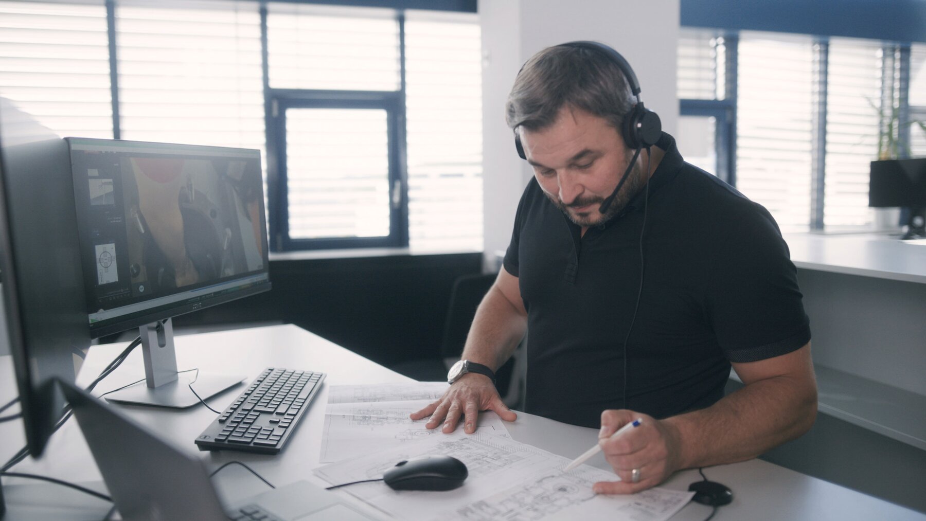 Technician on computer phone