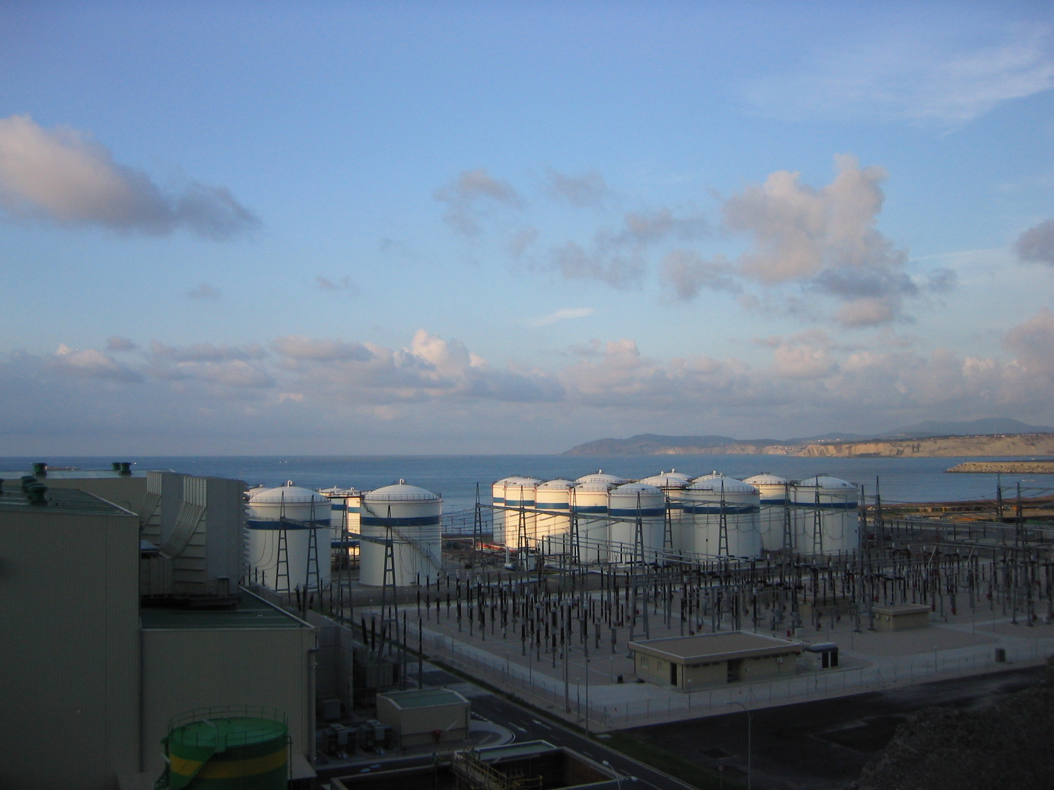 Ariel view of LNG terminal in Bilbao