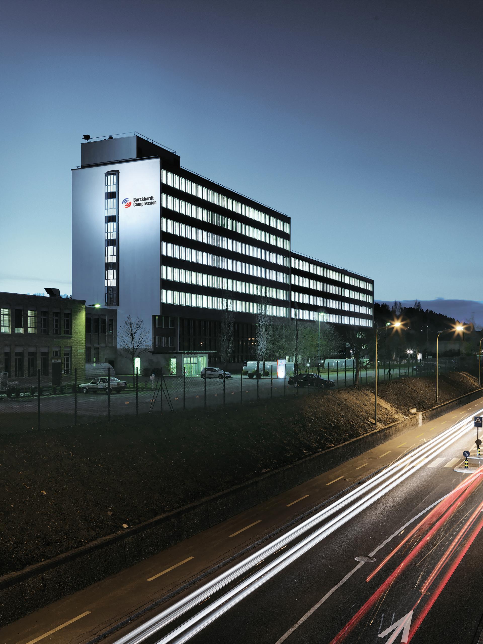 Burckhardt Compression AG facility by night