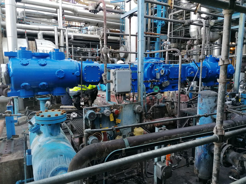 Repaired compresor installed on site