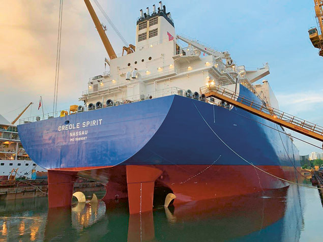 The Creole Spirit in dry dock
