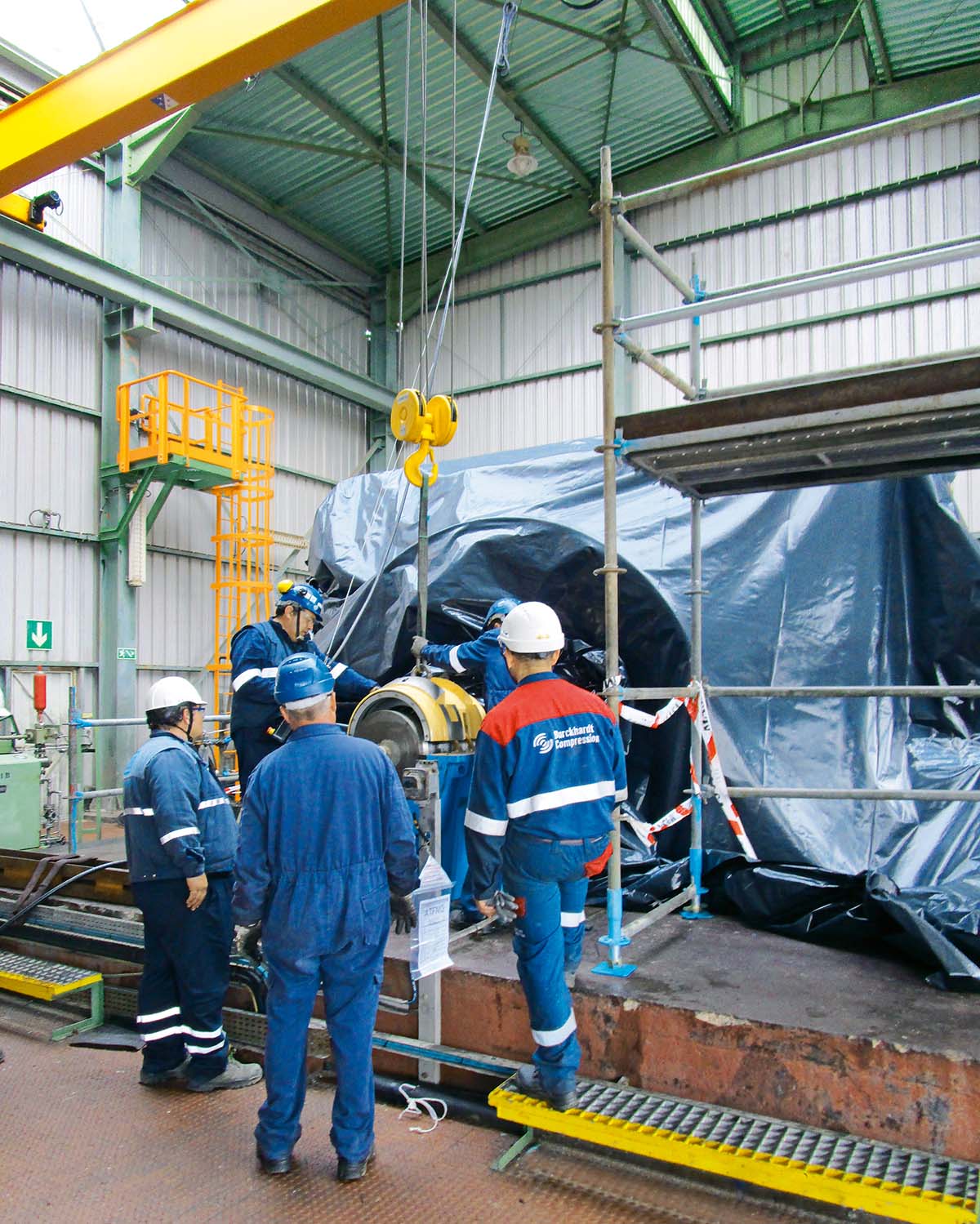 Supervision and coodination of main motor replacement, including alignment